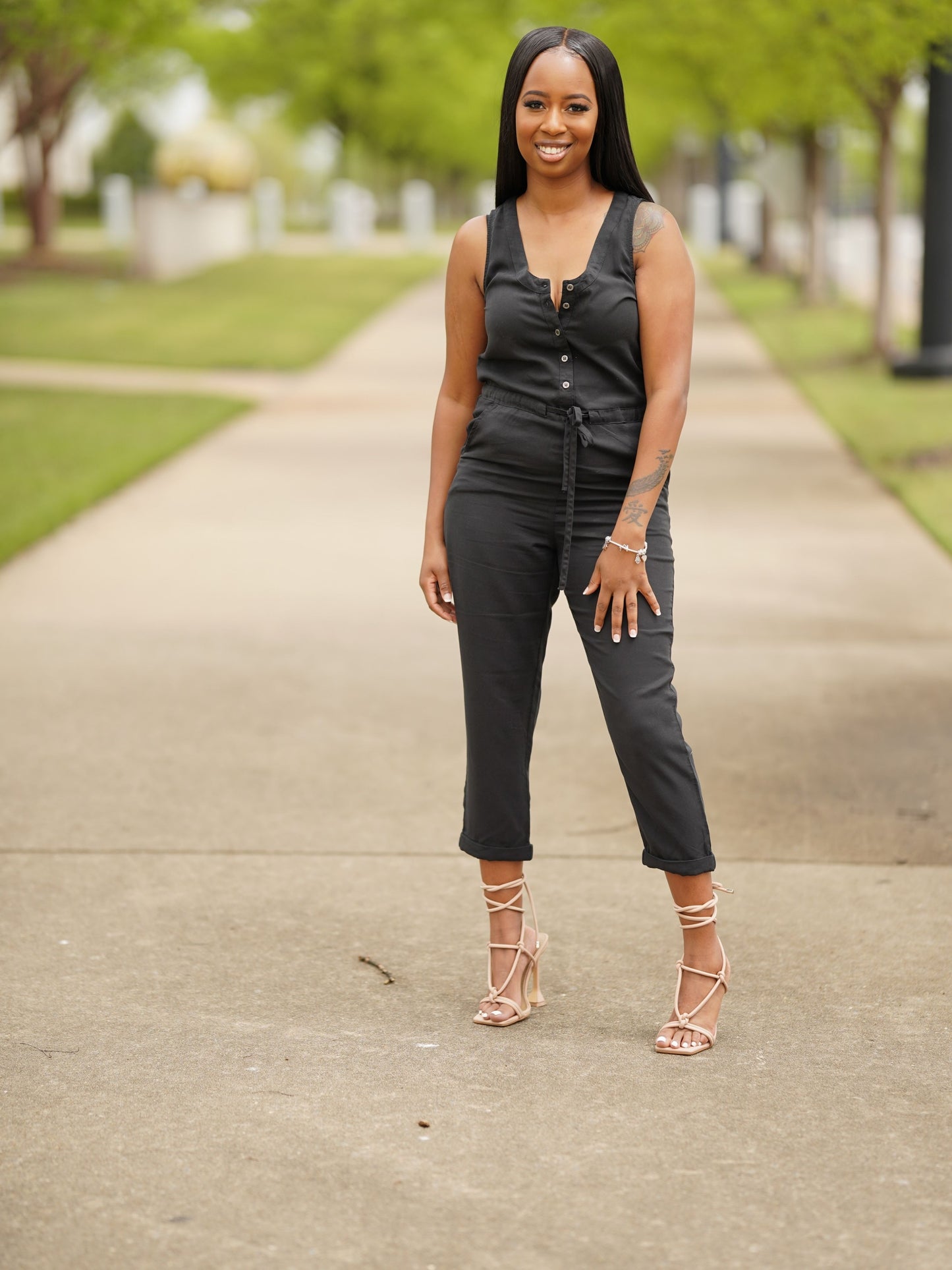 Sleeveless Capri Jumpsuit