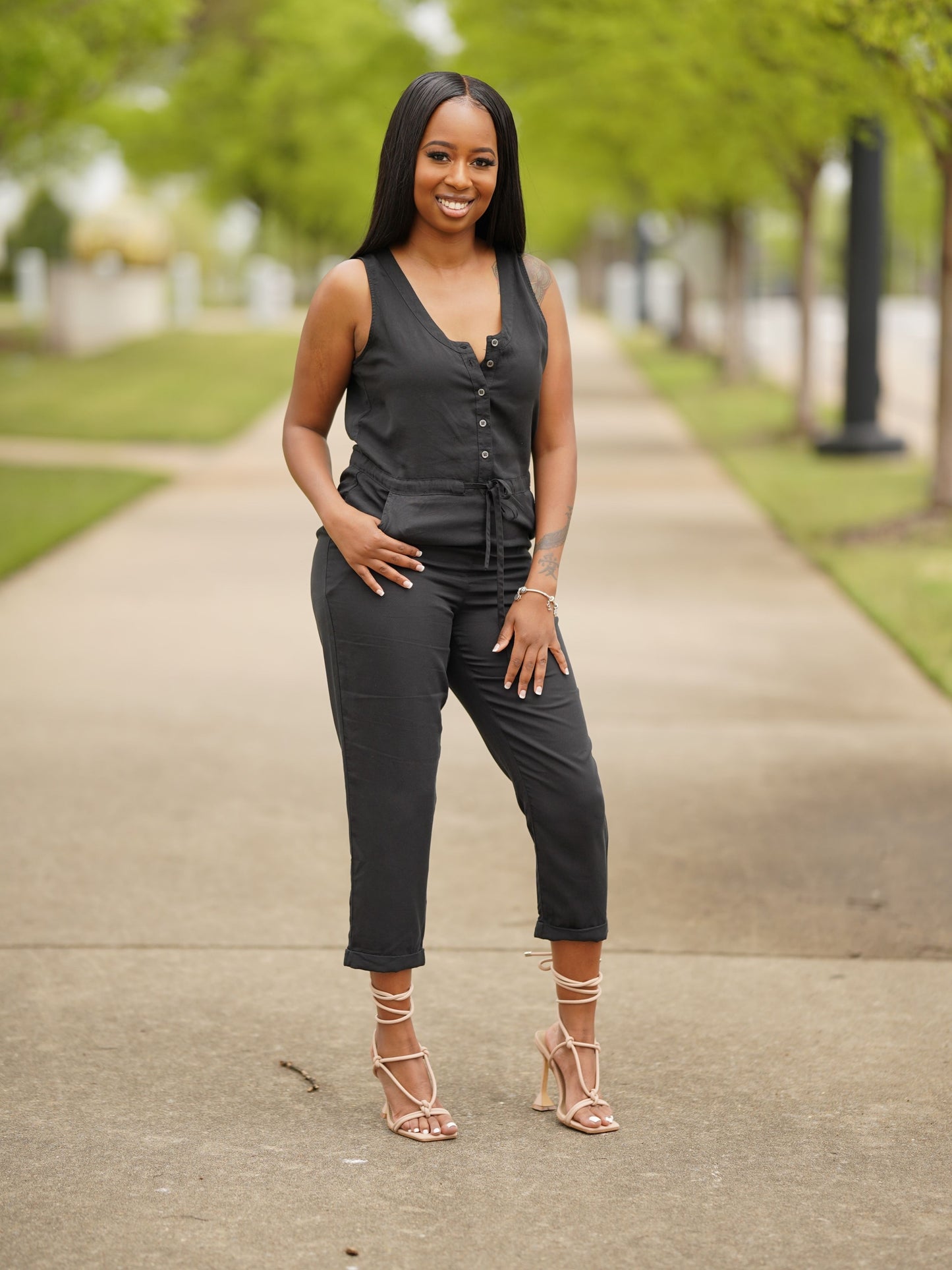 Sleeveless Capri Jumpsuit