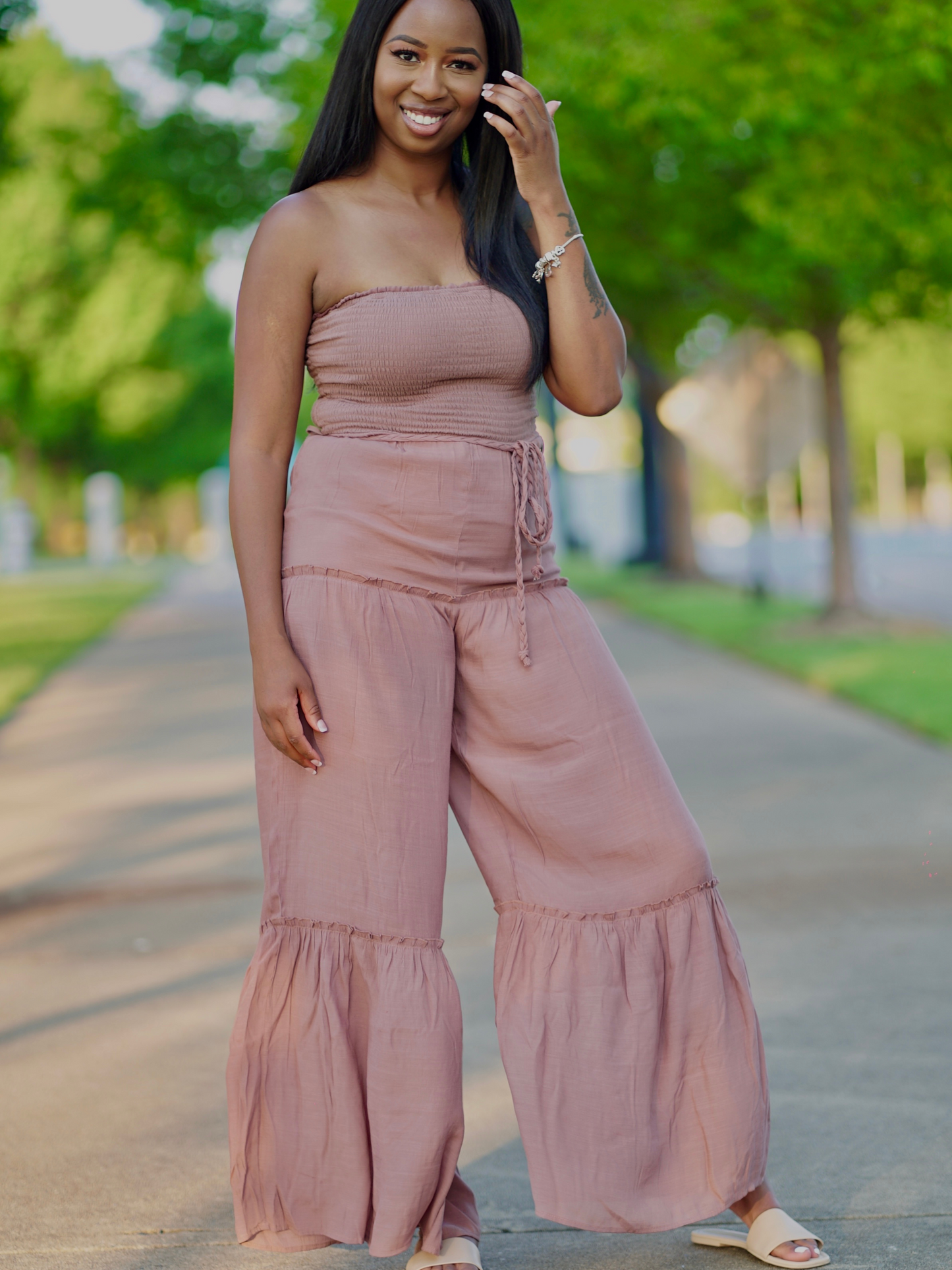 Ruffled Jumpsuit - Cocoa