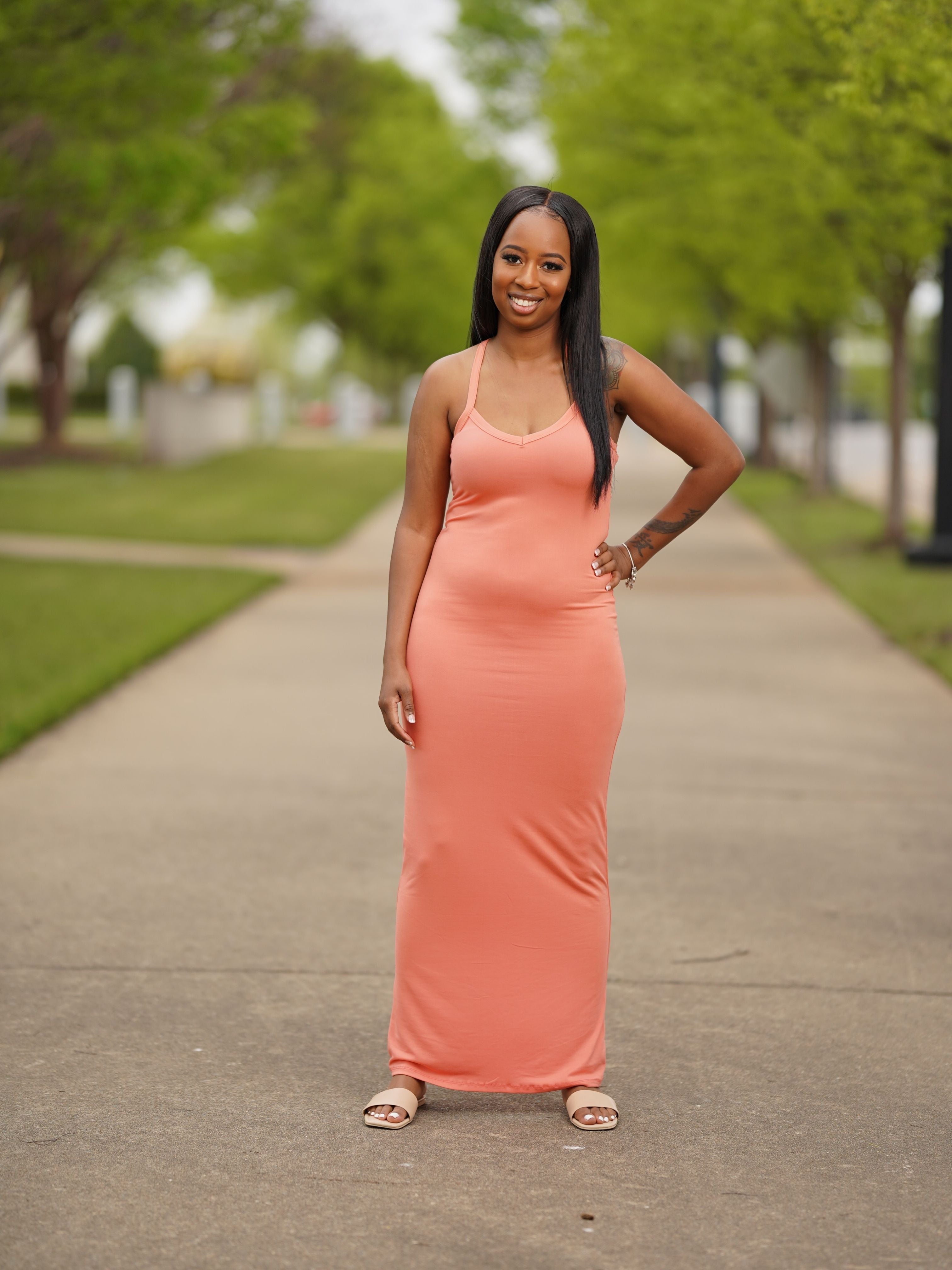 Luxe Maxi Dress - Flamingo Medium Luxe Maxi Dress - Flamingo Medium