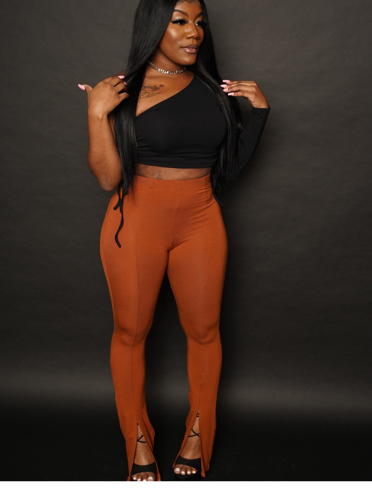 Slit Leggings - Black