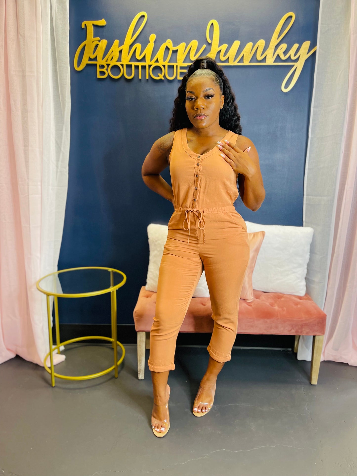 Sleeveless Capri Jumpsuit