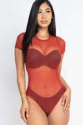 Right Thru Me Bodysuit - Rust