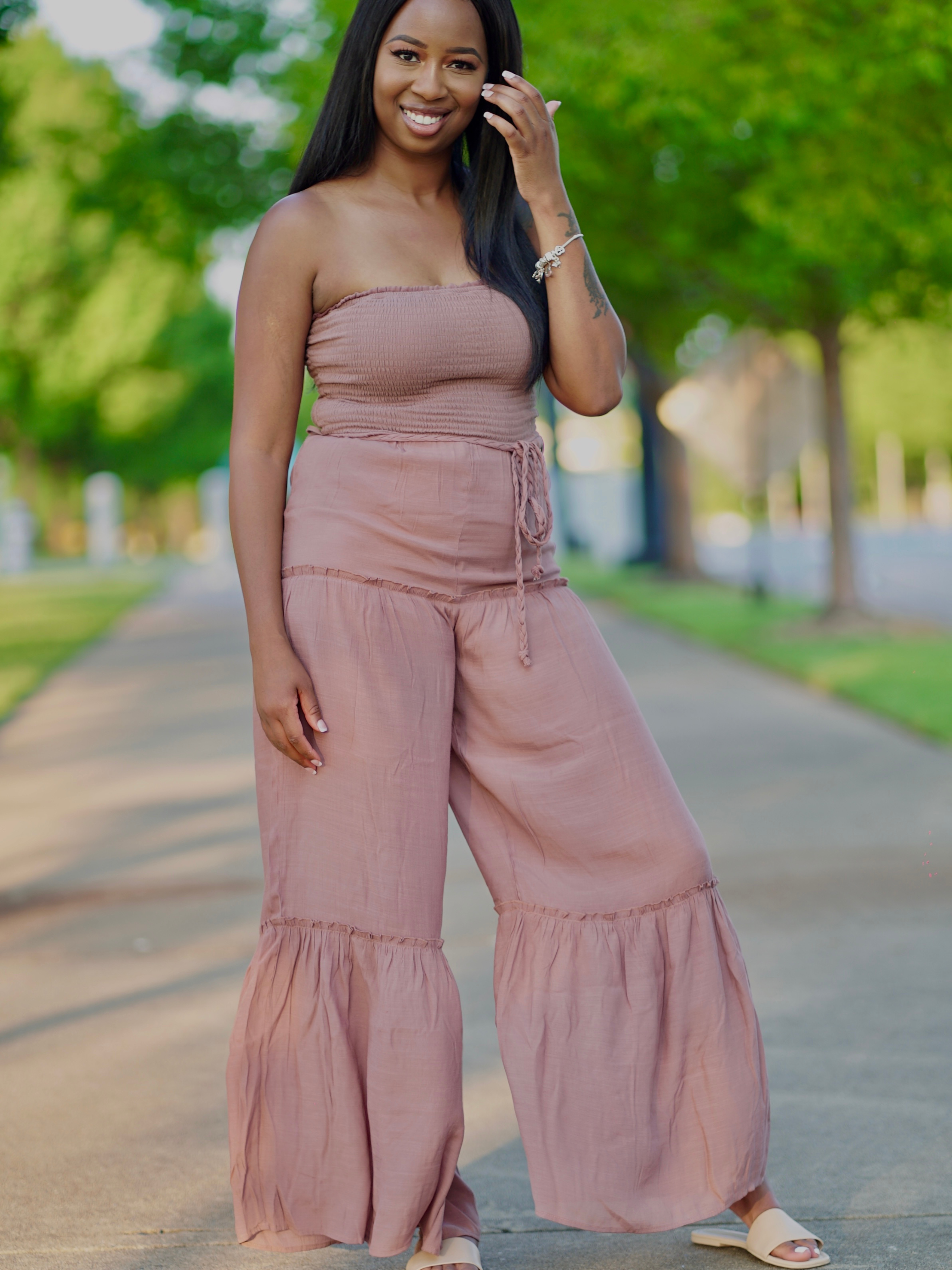Ruffled Jumpsuit - Cocoa