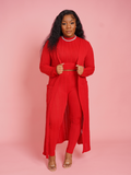 3-Piece Cardigan Set - Red