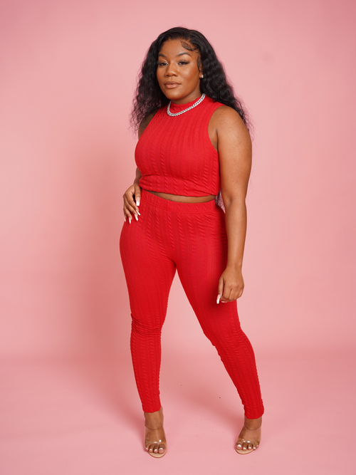 3-Piece Cardigan Set - Red